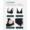 imageV Neck Sports Bra for Women  Low Support Yoga Adjustable Straps Deep V Plunge Bra Removable Pads  FlexFlowBlack