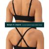 imageV Neck Sports Bra for Women  Low Support Yoga Adjustable Straps Deep V Plunge Bra Removable Pads  FlexFlowBlack