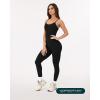 imageWorkout One Piece Jumpsuits for Women  Adjustable Straps Low Back Shelf Bra FullLength Gym Romper  HiPerformBlack