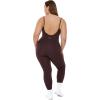 imageWorkout One Piece Jumpsuits for Women  Adjustable Straps Low Back Shelf Bra FullLength Gym Romper  HiPerformBrown