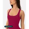 imageWorkout OnePiece for Women  Square Neck Gym Bodysuit BuiltIn Shelf Bra 5quot Romper Jumpsuit Shorts  HiPerformBerry