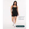 imageWorkout OnePiece for Women  Square Neck Gym Bodysuit BuiltIn Shelf Bra 5quot Romper Jumpsuit Shorts  HiPerformBlack
