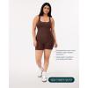 imageWorkout OnePiece for Women  Square Neck Gym Bodysuit BuiltIn Shelf Bra 5quot Romper Jumpsuit Shorts  HiPerformCocoa