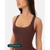imageWorkout OnePiece for Women  Square Neck Gym Bodysuit BuiltIn Shelf Bra 5quot Romper Jumpsuit Shorts  HiPerformCocoa