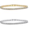 imagePAVOI 14K Gold Plated 3mm Cubic Zirconia Classic Tennis Bracelet  Gold Bracelets for Women  Size 6575 InchWhite  Yellow