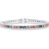 imagePAVOI 14K Gold Plated 3mm Multi Colored CZ Tennis Bracelet  Vibrant Cubic Zirconia Bracelet for Women  Size 6575 InchWhite Gold