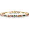 imagePAVOI 14K Gold Plated 3mm Multi Colored CZ Tennis Bracelet  Vibrant Cubic Zirconia Bracelet for Women  Size 6575 InchYellow Gold