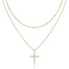 imagePAVOI 14K Gold Plated Layering Necklaces  Stylish Minimalist Design Pendant Necklaces  Butterfly Heart Lock Evil Eye Coin Lightning Bolt Circle Cross Pendants for WomenYellow Gold