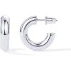 imagePAVOI 14K Gold Plated Lightweight Chunky Open Hoops for Women  Trendy Gold Hoop EarringsWhite Gold
