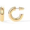 imagePAVOI 14K Gold Plated Lightweight Chunky Open Hoops for Women  Trendy Gold Hoop EarringsYellow Gold