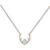 imagePAVOI 14K Gold Plated Opal Pendant Necklaces for Women  Created Opal Cubic Zirconia Dainty Necklace  Butterfly Round Triangle Antler Bar PendantsRose Gold