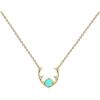 imagePAVOI 14K Gold Plated Opal Pendant Necklaces for Women  Created Opal Cubic Zirconia Dainty Necklace  Butterfly Round Triangle Antler Bar PendantsYellow Gold