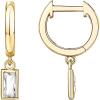 imagePAVOI 14K Gold Plated S925 Sterling Silver Post Lightweight DropDangle Huggie Earrings for Women  Religious Ornament Cross Evil Eye Clover Celtic  Dainty Earrings for WomenYellow Gold
