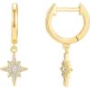 imagePAVOI 14K Gold Plated S925 Sterling Silver Post Lightweight DropDangle Huggie Earrings for Women  Religious Ornament Cross Evil Eye Clover Celtic  Dainty Earrings for WomenVermeil  Yellow