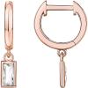 imagePAVOI 14K Gold Plated S925 Sterling Silver Post Lightweight DropDangle Huggie Earrings for Women  Religious Ornament Cross Evil Eye Clover Celtic  Dainty Earrings for WomenRose Gold
