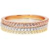imagePAVOI 14K Gold Plated Solid 925 Sterling Silver CZ Simulated Diamond Stackable Ring Eternity Bands for Women3Pack Multicolor