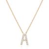 imagePAVOI 14K White Gold Plated Cubic Zirconia Initial Necklace  Letter Dainty Necklaces for Women A