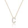 imagePAVOI 14K White Gold Plated Cubic Zirconia Initial Necklace  Letter Dainty Necklaces for Women C