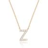 imagePAVOI 14K White Gold Plated Cubic Zirconia Initial Necklace  Letter Dainty Necklaces for Women Z