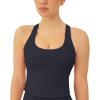 imageRacerback Workout Tank Tops for Women Built in Bra  Medium Support Scoop Athletic Tank Top Shelf Bra HiPerformGraphite