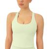 imageRacerback Workout Tank Tops for Women Built in Bra  Medium Support Scoop Athletic Tank Top Shelf Bra HiPerformPistachio