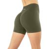 imageSeamless Shorts  Sculpting Compression High Waisted 45quot ampamp 6quot Scrunch Butt Ribbed SculptForm Biker ShortsOlive