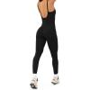 imageWorkout One Piece Jumpsuits for Women  Adjustable Straps Low Back Shelf Bra FullLength Gym Romper  HiPerformBlack