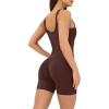 imageWorkout OnePiece for Women  Square Neck Gym Bodysuit BuiltIn Shelf Bra 5quot Romper Jumpsuit Shorts  HiPerformCocoa