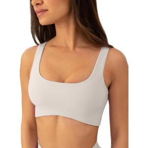 imageCurve Hem Scoop Neck Sports Bra for Women  Medium Support Buttery Soft Low Cut Yoga Workout Bras  FlexFlowMoon