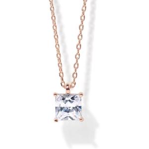 imagePAVOI 14K Gold Plated Cubic Zirconia Diamond Pendant Necklace for Women  Adjustable SliderRose Gold