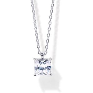 imagePAVOI 14K Gold Plated Cubic Zirconia Diamond Pendant Necklace for Women  Adjustable SliderWhite Gold