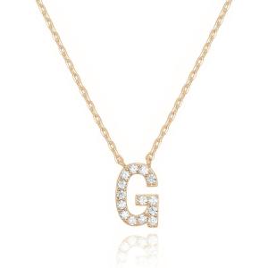 imagePAVOI 14K White Gold Plated Cubic Zirconia Initial Necklace  Letter Dainty Necklaces for Women G