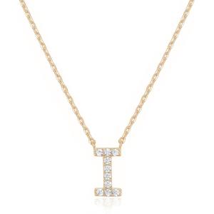 imagePAVOI 14K White Gold Plated Cubic Zirconia Initial Necklace  Letter Dainty Necklaces for Women I
