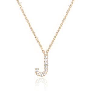 imagePAVOI 14K White Gold Plated Cubic Zirconia Initial Necklace  Letter Dainty Necklaces for Women J