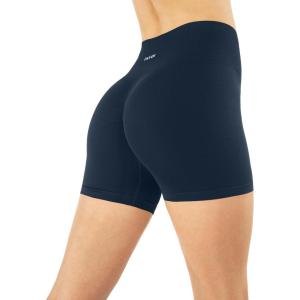 imageSeamless Shorts  Sculpting Compression High Waisted 45quot ampamp 6quot Scrunch Butt Ribbed SculptForm Biker ShortsMidnight
