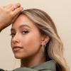 imagePAVOI 14K Gold Plated 925 Sterling Silver Post Cubic Zirconia Hoop Earrings 3015mmRose Gold