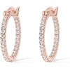 imagePAVOI 14K Gold Plated 925 Sterling Silver Post Cubic Zirconia Hoop Earrings 3015mmRose Gold