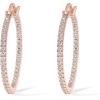 imagePAVOI 14K Gold Plated 925 Sterling Silver Post Cubic Zirconia Hoop Earrings 3015mmRose Gold