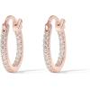 imagePAVOI 14K Gold Plated 925 Sterling Silver Post Cubic Zirconia Hoop Earrings 3015mmRose Gold