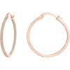 imagePAVOI 14K Gold Plated 925 Sterling Silver Post Cubic Zirconia Hoop Earrings 3015mmRose Gold