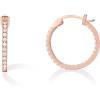 imagePAVOI 14K Gold Plated 925 Sterling Silver Post Cubic Zirconia Hoop Earrings 3015mmRose Gold
