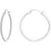 imagePAVOI 14K Gold Plated 925 Sterling Silver Post Cubic Zirconia Hoop Earrings 3015mmWhite Gold