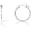 imagePAVOI 14K Gold Plated 925 Sterling Silver Post Cubic Zirconia Hoop Earrings 3015mmWhite Gold