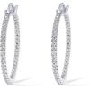 imagePAVOI 14K Gold Plated 925 Sterling Silver Post Cubic Zirconia Hoop Earrings 3015mmWhite Gold