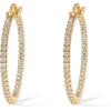 imagePAVOI 14K Gold Plated 925 Sterling Silver Post Cubic Zirconia Hoop Earrings 3015mmYellow Gold