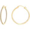 imagePAVOI 14K Gold Plated 925 Sterling Silver Post Cubic Zirconia Hoop Earrings 3015mmYellow Gold