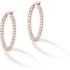 imagePAVOI 14K Gold Plated 925 Sterling Silver Post Cubic Zirconia Hoop Earrings for Women  Elegant Inside Out CZ Stone Hoop EarringsRose Gold