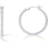 imagePAVOI 14K Gold Plated 925 Sterling Silver Post Cubic Zirconia Hoop Earrings for Women  Elegant Inside Out CZ Stone Hoop EarringsWhite Gold