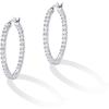 imagePAVOI 14K Gold Plated 925 Sterling Silver Post Cubic Zirconia Hoop Earrings for Women  Elegant Inside Out CZ Stone Hoop EarringsWhite Gold