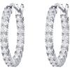 imagePAVOI 14K Gold Plated 925 Sterling Silver Post Cubic Zirconia Hoop Earrings for Women  Elegant Inside Out CZ Stone Hoop EarringsWhite Gold